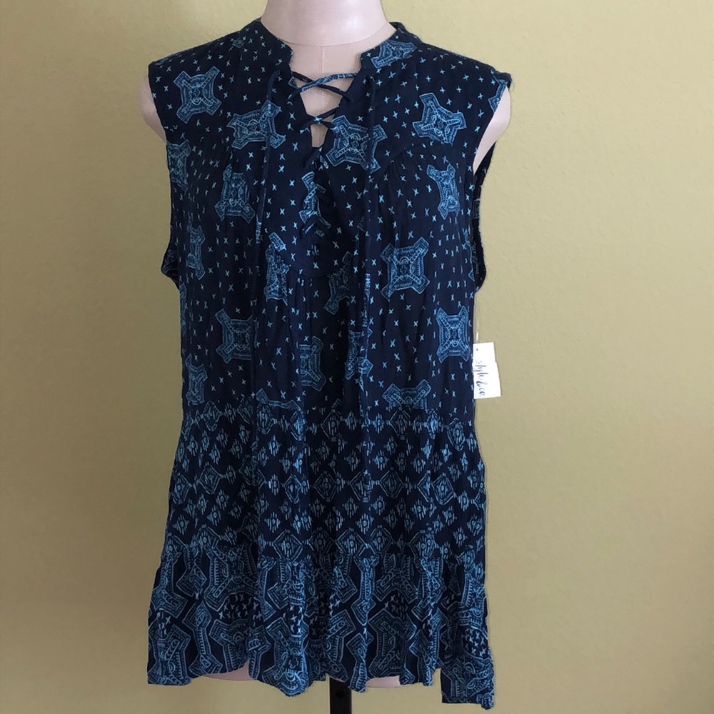 🔥NWT🔥 Style & Co. Women’s Sleeveless Tiered Lace-up Top
